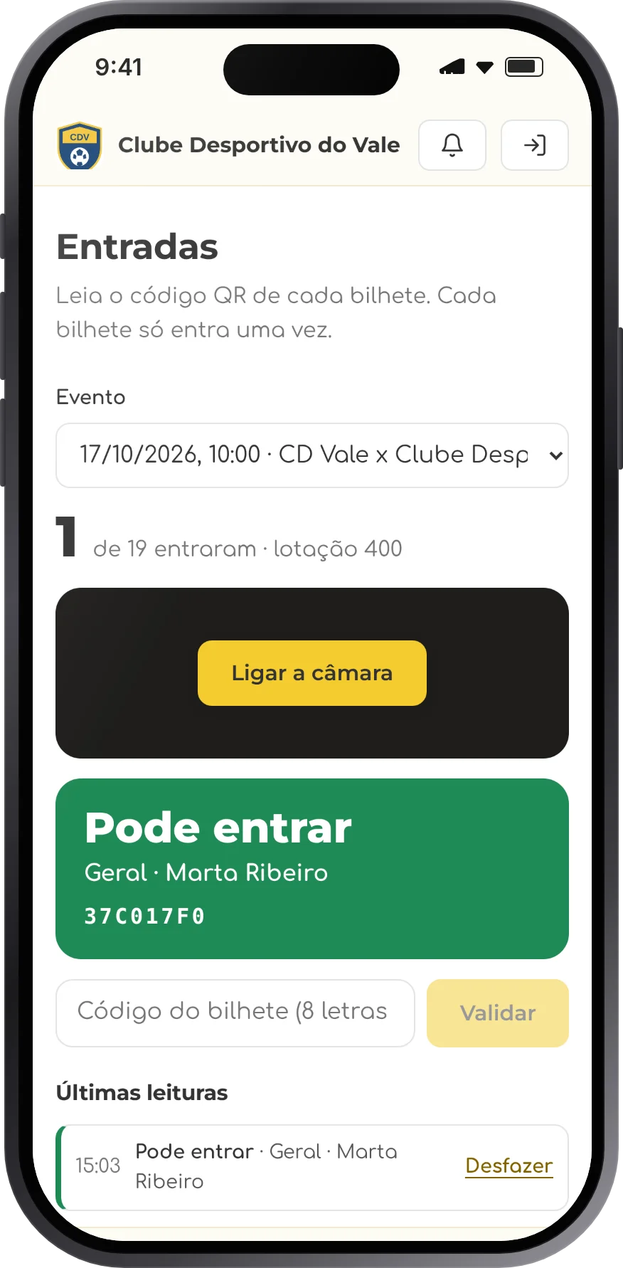 Leitura de entradas